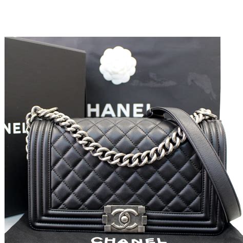 chanel le boy medium price 2015|Chanel black boyfriend bag.